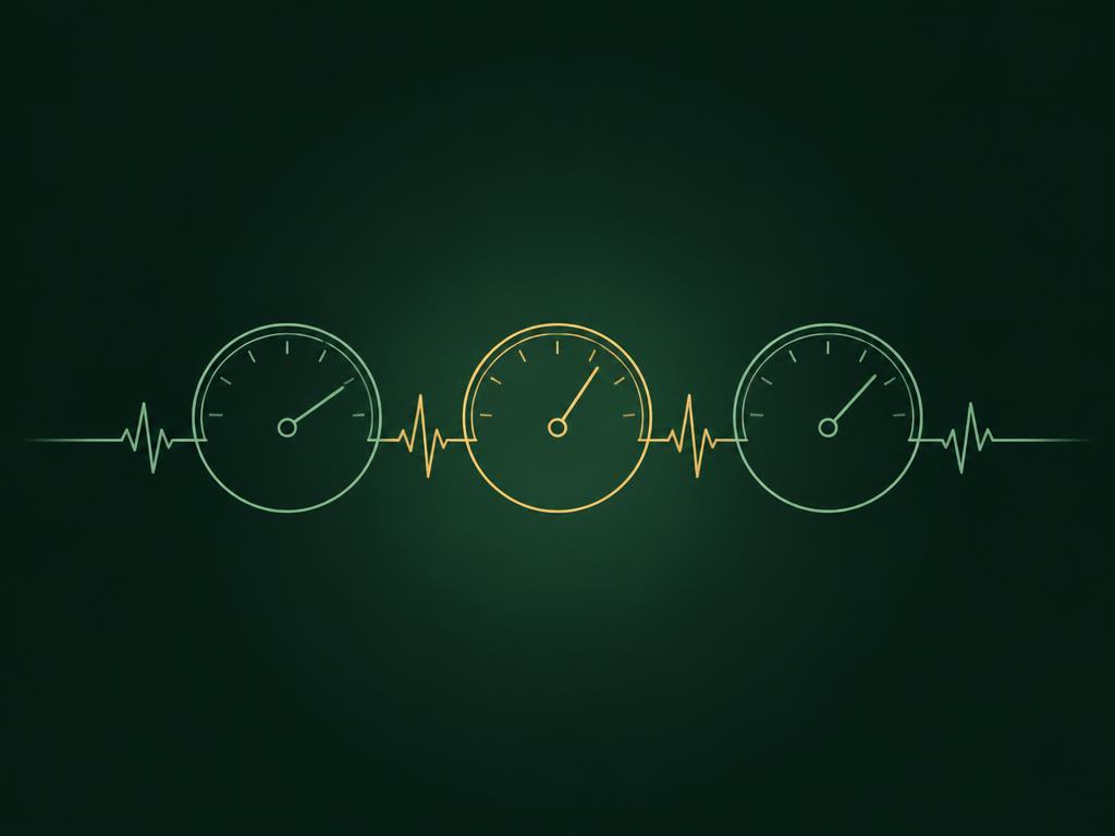 Your Money Vitals: a fine mint and gold line illustration