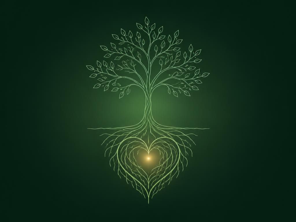 Your Money Roots: a fine mint and gold line illustration