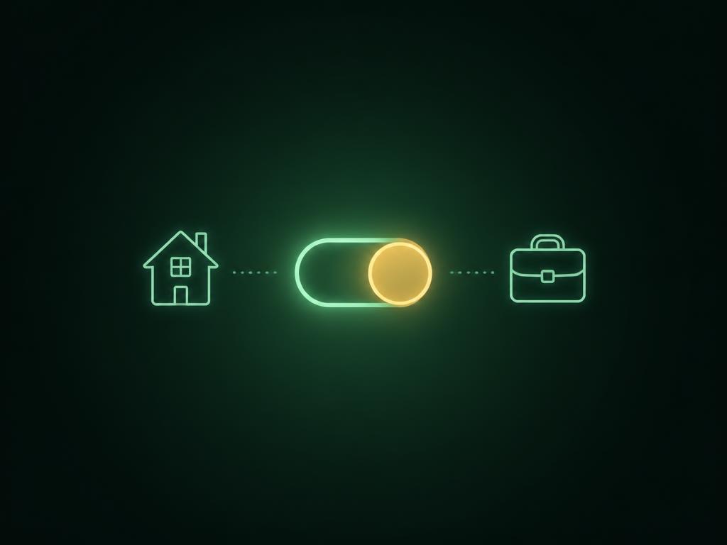 Toggle switch between a home and briefcase
