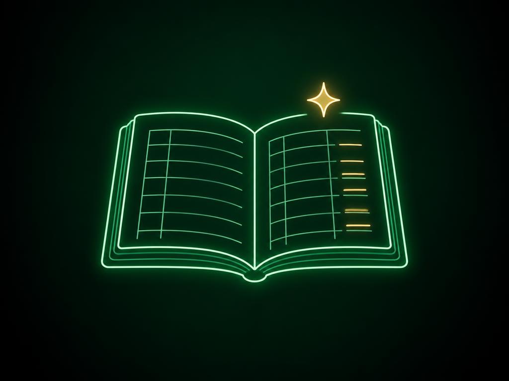 An easier way to keep the books: a mint and gold line illustration